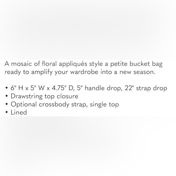 Tory Burch Robinson Bucket Bag Crossbody Purse Flower Appliqué NWT Leather - Picture 15 of 15